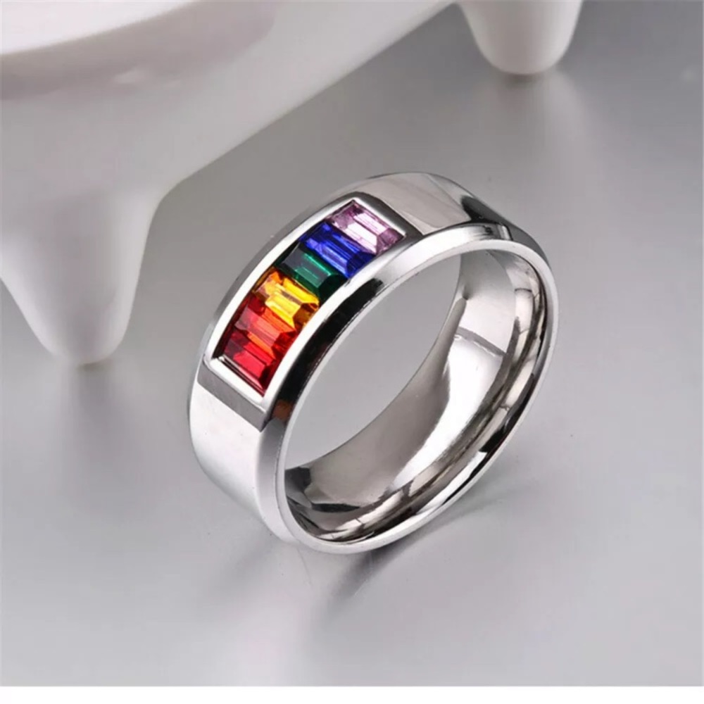 LGBTQ 🏳️🌈 Pride Crystal Band Ring